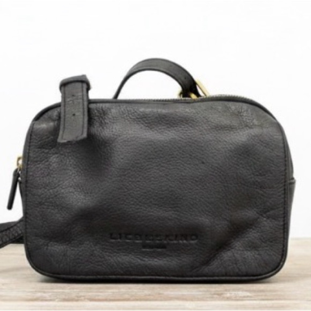 Liebeskind Berlin Mareike Black Pebbled Leather Crossbody